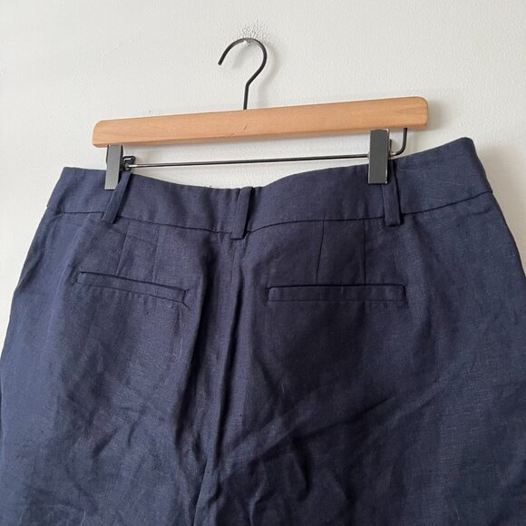 Talbots Navy Blue 100% Linen Shorts Women's Size 14 Petite - Picture 4 of 6